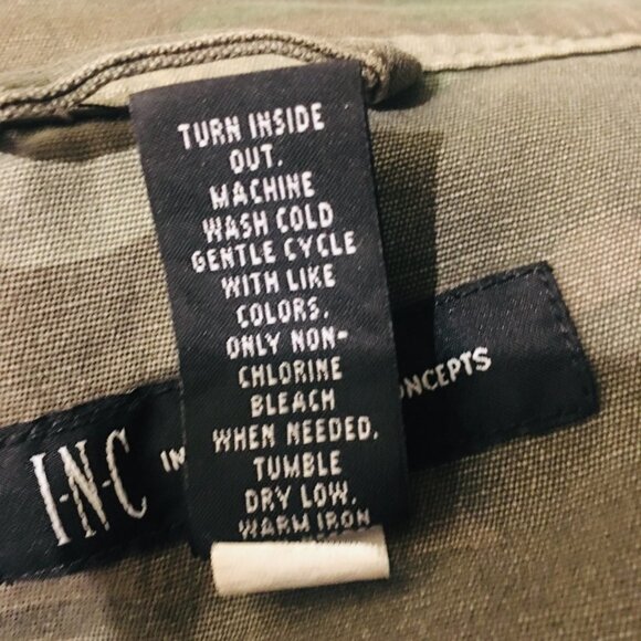 INC International Concepts Studded Camo Field Drawstring Jacket Womens Small - Picture 11 of 11